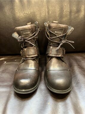 Brown Leather Lace-Up Boots - US7.5 combat boot | Bunker Booty | fall boot